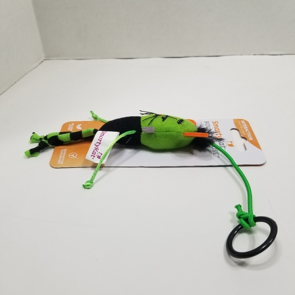 New SmartyKat Bouncy Mouse Catnip Green Frankenstein Monster Cat Toy - Picture 6 of 7